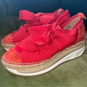 Free People Chapmin Espadrille Sneakers 37 Red